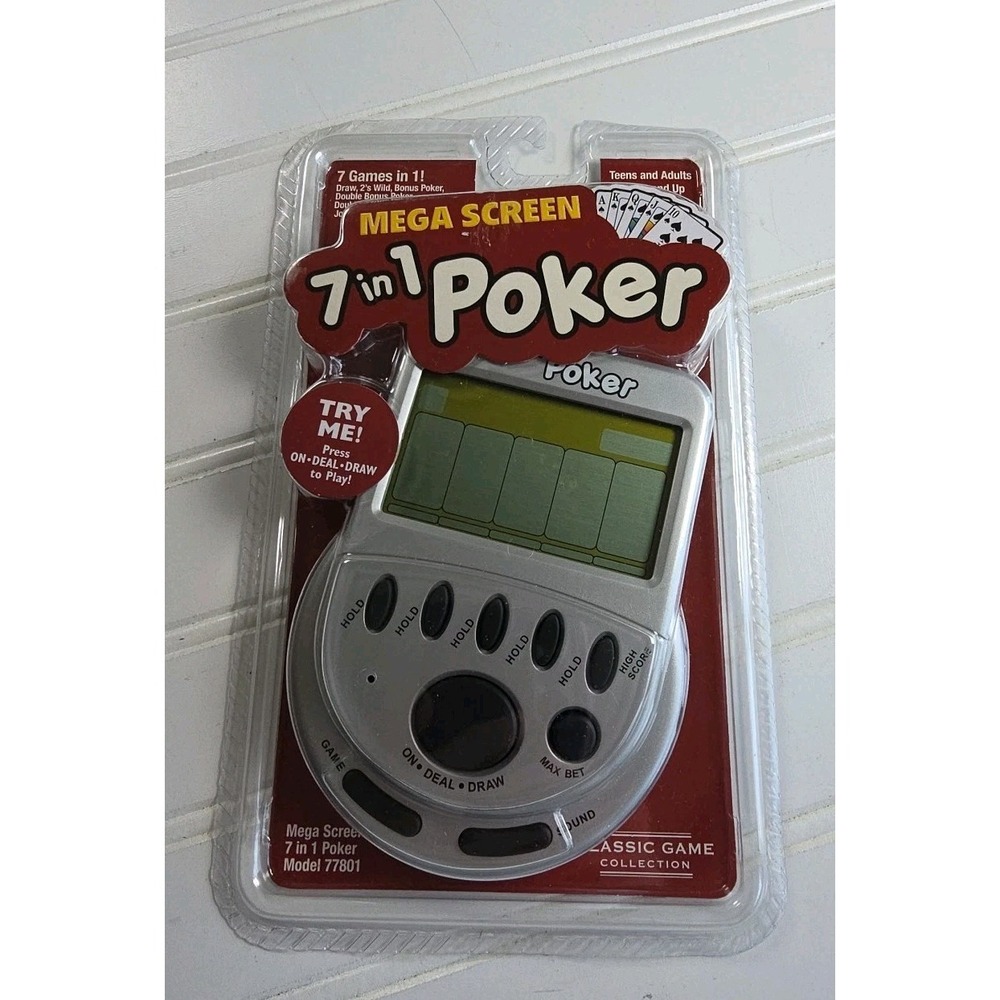 Mega Screen 7 In 1 Poker Handheld Video Electronic Game SEALED NEW